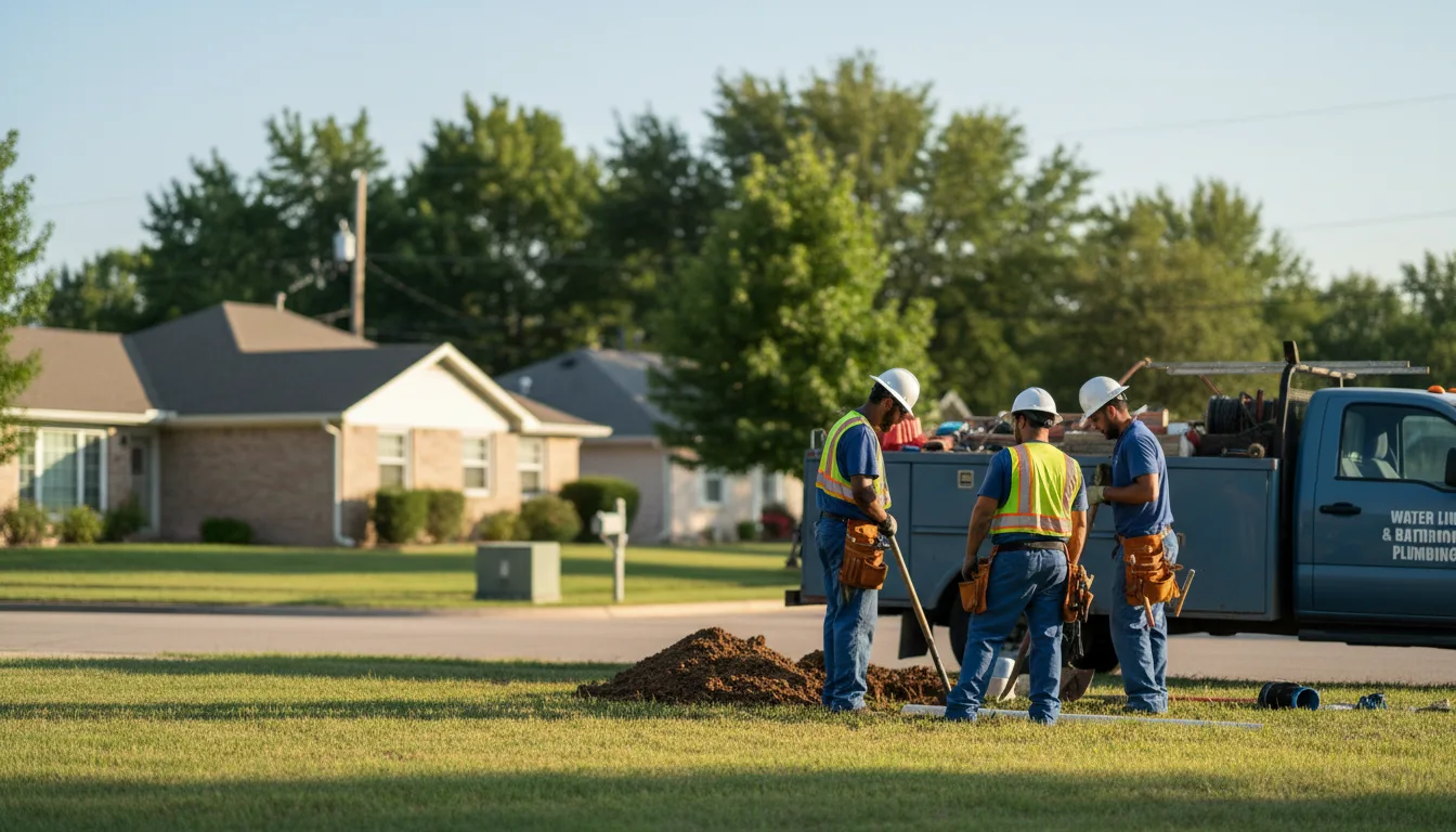Residential water line and bathroom plumbing service in Ladora, IA